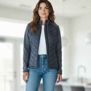 Antigua Golf Jacket Puffer Gray Quilted Fox Sports Athliesure Large